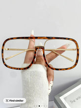 Load image into Gallery viewer, Unisex Street Style Tortoise Pattern Flat Top Frame Glasses, Trendy Casual

